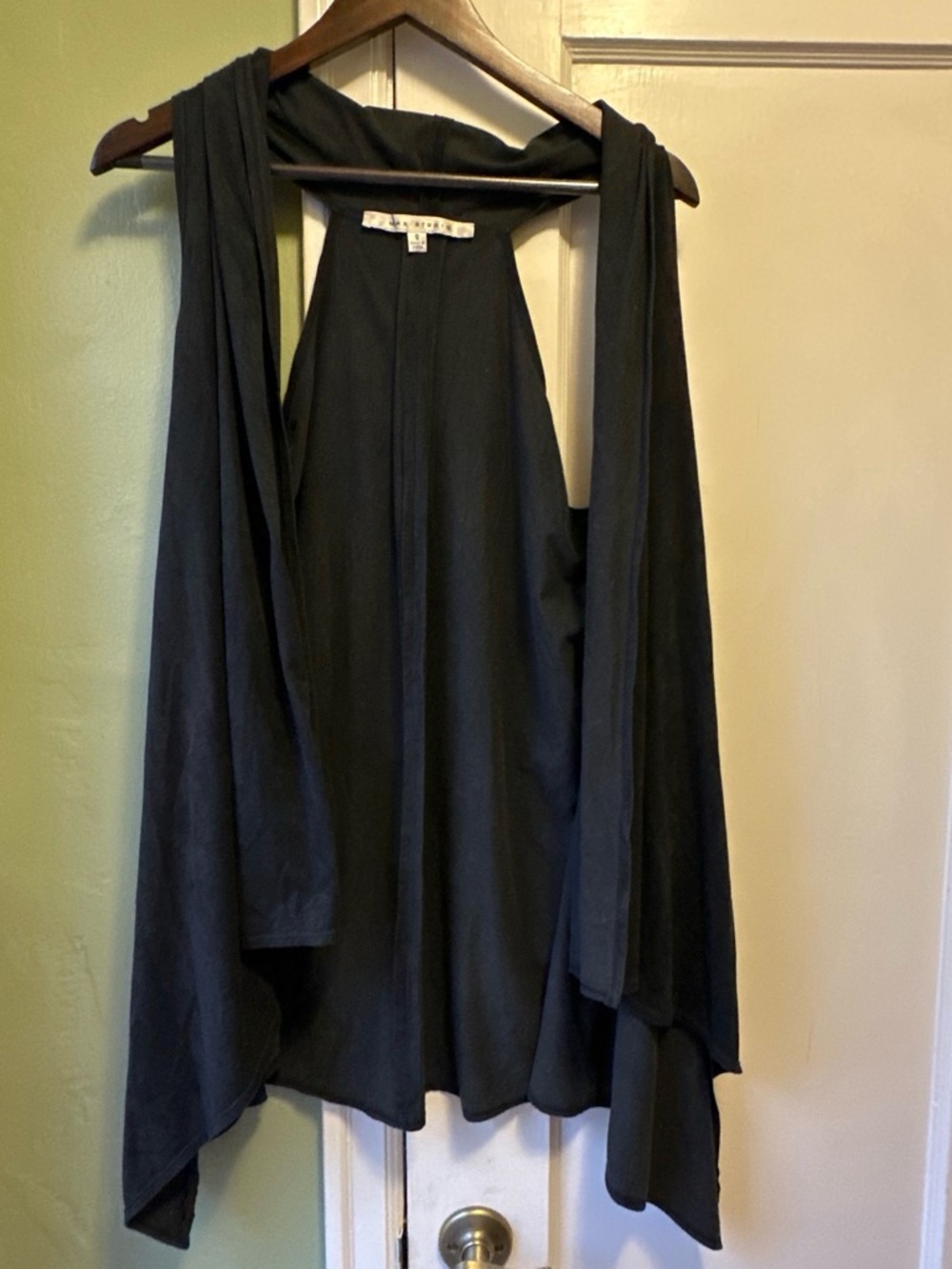Max Studio Black Asymmetrical Draped Skirt